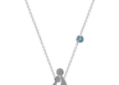 Κολιέ Από Ασήμι 925 Επιπλατινωμένο Με Οικογένεια, Μαμά Και Γιό Με Ματάκι EX18659 - AMOR AMOR - 