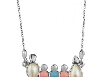 Κολιέ Από Ασήμι 925 Επιπλατινωμένο Με Οικογένεια, Μητέρα, Πατέρα, Γιό Και Κόρες EX11027 - AMOR AMOR - 