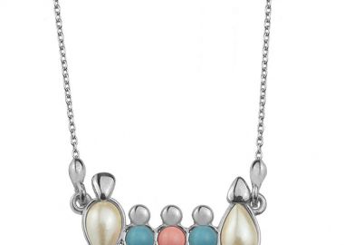 Κολιέ Από Ασήμι 925 Επιπλατινωμένο Με Οικογένεια, Μητέρα, Πατέρα, Γιούς Και Κόρη EX11024 - AMOR AMOR - 