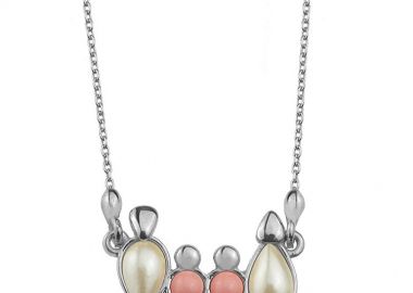 Κολιέ Από Ασήμι 925 Επιπλατινωμένο Με Οικογένεια, Μητέρα, Πατέρα Και Κόρες EX11018 - AMOR AMOR - 