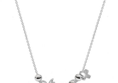 Κολιέ Από Ασήμι 925 Επιπλατινωμένο Με Όνομα Και Σταυρό EX18653 - AMOR AMOR - 