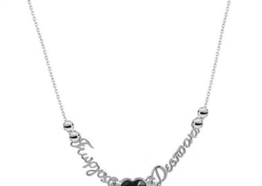 Κολιέ Από Ασήμι 925 Επιπλατινωμένο Με Όνοματα Και Καρδιά EX18656 - AMOR AMOR - 