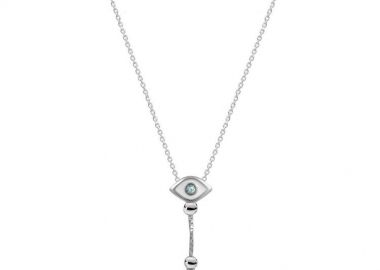 Κολιέ Από Ασήμι 925 Επιπλατινωμένο Με Σταυρό Και Ματάκι EX16679 - AMOR AMOR - 