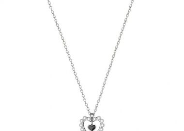 Κολιέ Από Ασήμι 925 Με Καρδιά Από Μαργαριτάρια Swarovski EX15412 - AMOR AMOR - 