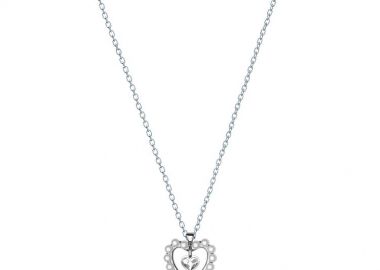 Κολιέ Από Ασήμι 925 Με Καρδιά Από Μαργαριτάρια Swarovski EX15421 - AMOR AMOR - 