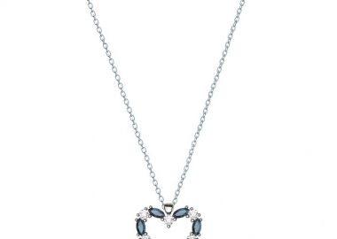 Κολιέ Από Ασήμι 925 Με Καρδιά Από Swarovski Μπλε EX15415 - AMOR AMOR - 