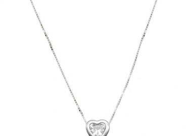 Κολιέ Από Ασήμι 925 Με Καρδιά Από Ζιργκόν DM11471 - AMOR AMOR - 