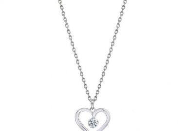 Κολιέ Από Ασήμι 925 Με Καρδιά Και Ζιργκόν TM14985 - AMOR AMOR - 