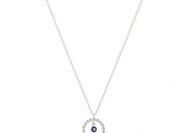 Κολιέ Από Ασήμι 925 Με Κύκλο Και Ματάκι PS12129 - AMOR AMOR - 