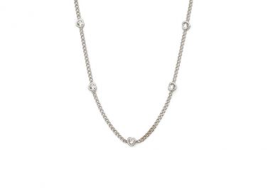 Κολιέ από ασήμι 925 με λευκές καρδιές -  - 