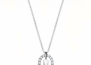 Κολιέ Από Ασήμι 925 Με Μονόγραμμα Και Swarovski Διάφανα EX15336 - AMOR AMOR - 