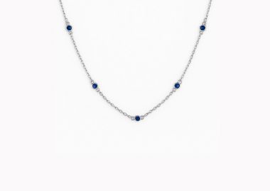 Κολιέ από ασήμι 925 με μπλε ζιργκόν -  - 
