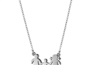 Κολιέ Από Ασήμι 925 Με Οικογένεια, Μαμά, Πατέρα, Γιό SS15895 - AMOR AMOR - 