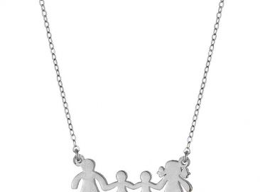 Κολιέ Από Ασήμι 925 Με Οικογένεια, Μαμά, Πατέρα, Γιούς SS15901 - AMOR AMOR - 