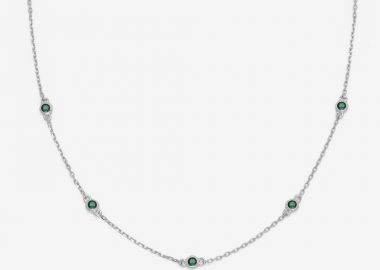 Κολιέ από ασήμι 925 με πράσινο ζιργκόν -  - 