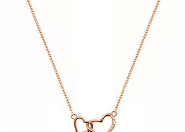 Κολιέ Από Ασήμι 925 Ροζ Επιχρυσωμένο 24Κ Με Καρδιά Από Ζιργκόν DM11467 - AMOR AMOR - 