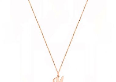 Κολιέ Από Ασήμι 925 Ροζ Επιχρυσωμένο 24Κ Με Μονόγραμμα DM11533 - AMOR AMOR - 