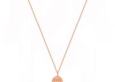 Κολιέ Από Ασήμι 925 Ροζ Επιχρυσωμένο 24Κ Με Το Ζώδιο Του Υδροχόου DM11524 - AMOR AMOR - 