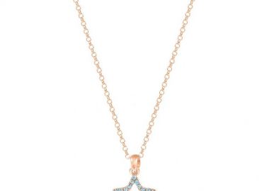 Κολιέ Από Ασήμι 925 Ροζ Επιχρυσωμένο Με Αστέρι EX10861 - AMOR AMOR - 