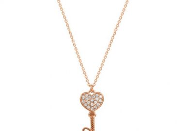 Κολιέ Από Ασήμι 925 Ροζ Επιχρυσωμένο Με Καρδιά EX16639 - AMOR AMOR - 