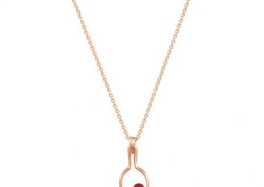 Κολιέ Από Ασήμι 925 Ροζ Επιχρυσωμένο Με Καρδιά EX16642 - AMOR AMOR - 