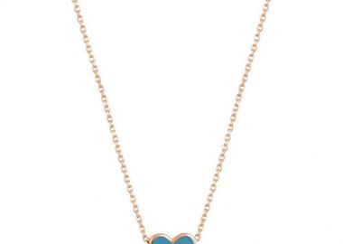 Κολιέ Από Ασήμι 925 Ροζ Επιχρυσωμένο Με Καρδιά EX18436 - AMOR AMOR - 