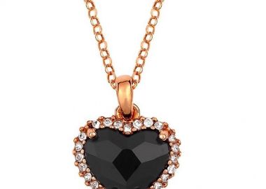 Κολιέ Από Ασήμι 925 Ροζ Επιχρυσωμένο Με Καρδιά Swarovski EX18703 - AMOR AMOR - 