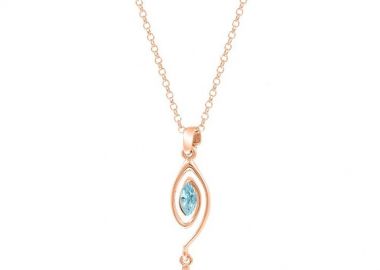 Κολιέ Από Ασήμι 925 Ροζ Επιχρυσωμένο Με Ματάκι EX10851 - AMOR AMOR - 