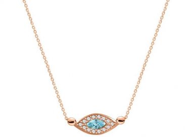 Κολιέ Από Ασήμι 925 Ροζ Επιχρυσωμένο Με Ματάκι EX16582 - AMOR AMOR - 