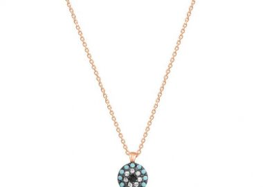 Κολιέ Από Ασήμι 925 Ροζ Επιχρυσωμένο Με Ματάκι EX16621 - AMOR AMOR - 