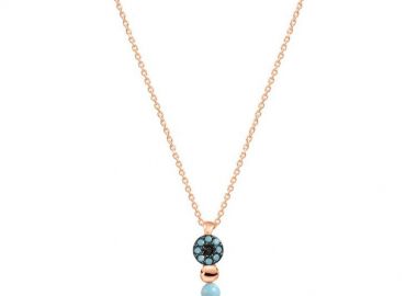 Κολιέ Από Ασήμι 925 Ροζ Επιχρυσωμένο Με Ματάκι EX16651 - AMOR AMOR - 