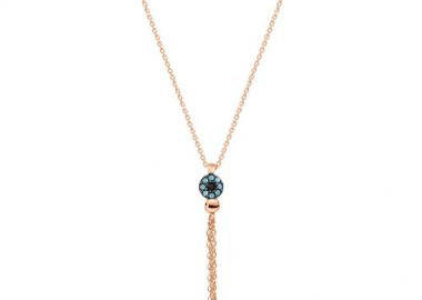 Κολιέ Από Ασήμι 925 Ροζ Επιχρυσωμένο Με Ματάκι EX16654 - AMOR AMOR - 