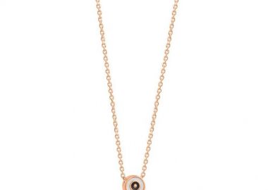 Κολιέ Από Ασήμι 925 Ροζ Επιχρυσωμένο Με Ματάκι EX16977 - AMOR AMOR - 