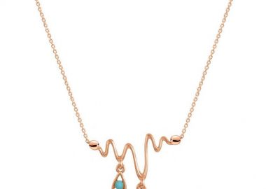 Κολιέ Από Ασήμι 925 Ροζ Επιχρυσωμένο Με Ματάκι Και Σταυρό EX16627 - AMOR AMOR - 