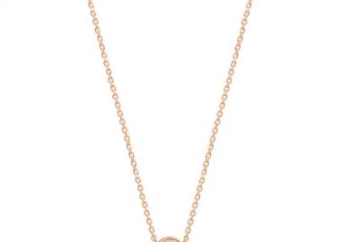 Κολιέ Από Ασήμι 925 Ροζ Επιχρυσωμένο Με Ματάκι Και Σταυρό EX16967 - AMOR AMOR - 