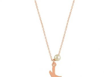 Κολιέ Από Ασήμι 925 Ροζ Επιχρυσωμένο Mε Μονόγραμμα EX17077 - AMOR AMOR - 