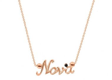 Κολιέ Από Ασήμι 925 Ροζ Επιχρυσωμένο Με Νονά EX16441 - AMOR AMOR - 