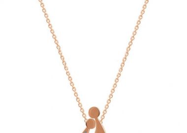 Κολιέ Από Ασήμι 925 Ροζ Επιχρυσωμένο Με Οικογένεια, Μαμά Και Γιό EX16762 - AMOR AMOR - 