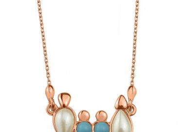 Κολιέ Από Ασήμι 925 Ροζ Επιχρυσωμένο Με Οικογένεια, Μητέρα, Πατέρα, Γιoύς EX11023 - AMOR AMOR - 