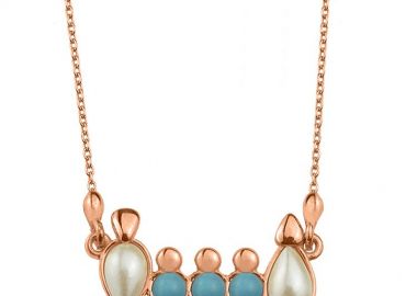 Κολιέ Από Ασήμι 925 Ροζ Επιχρυσωμένο Με Οικογένεια, Μητέρα, Πατέρα, Γιoύς EX11035 - AMOR AMOR - 