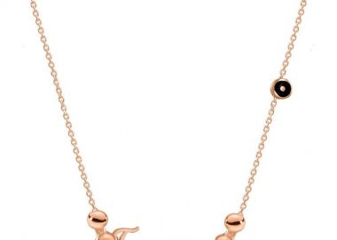 Κολιέ Από Ασήμι 925 Ροζ Επιχρυσωμένο Με Όνομα Και Ματάκι EX18652 - AMOR AMOR - 