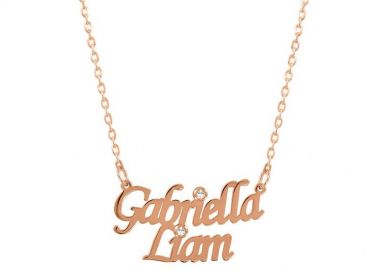 Κολιέ Από Ασήμι 925 Ροζ Επιχρυσωμένο Με Ονόματα Και Ζιρκόν PE70326 - AMOR AMOR - 