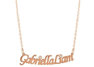 Κολιέ Από Ασήμι 925 Ροζ Επιχρυσωμένο Με Ονόματα Και Ζιρκόν PE70329 - AMOR AMOR - 