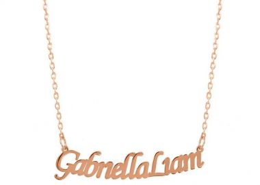 Κολιέ Από Ασήμι 925 Ροζ Επιχρυσωμένο Με Ονόματα PE70323 - AMOR AMOR - 