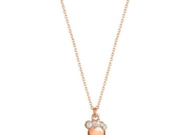 Κολιέ Από Ασήμι 925 Ροζ Επιχρυσωμένο Με Πατουσάκι EX17032 - AMOR AMOR - 