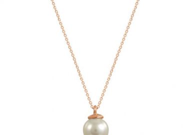 Κολιέ Από Ασήμι 925 Ροζ Επιχρυσωμένο Με Πέρλα Swarovski EX16606 - AMOR AMOR - 