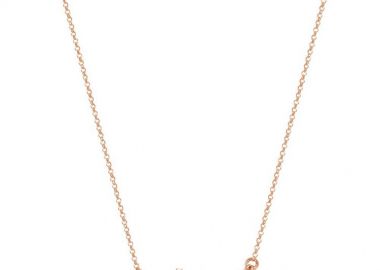 Κολιέ Από Ασήμι 925 Ροζ Επιχρυσωμένο Με Σταυρό Και Ματάκι EX18561 - AMOR AMOR - 