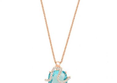 Κολιέ Από Ασήμι 925 Ροζ Επιχρυσωμένο Με Swarovski EX10919 - AMOR AMOR - 