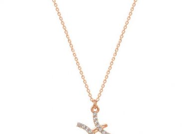 Κολιέ Από Ασήμι 925 Ροζ Επιχρυσωμένο Με Το Ζώδιο Των Ιχθύων EX16544 - AMOR AMOR - 