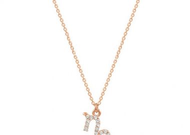 Κολιέ Από Ασήμι 925 Ροζ Επιχρυσωμένο Με Το Ζώδιο Του Αιγόκερου EX16538 - AMOR AMOR - 